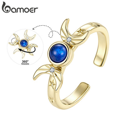Bamoer Mở Nhẫn Có Thể Điều Chỉnh Kích Thước Biểu Tượng Tháng Ba Trang Sức Thời Trang Cho Nữ Quà Tặng