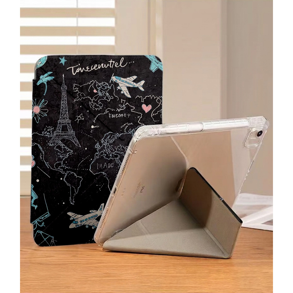 Eiffel Tower ốp lưng ipad chữ Y cho ipad air m3 M4 A16 Pro 11 13 M5 gen5 6 7 8 9 10.2 Chống sốc ipad