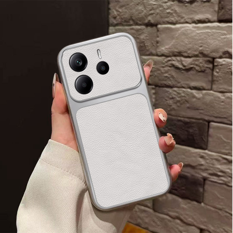 Giá cả phải chăng Sang Trọng Cao Cấp PU Da Cừu Sliver Trắng Đen Ốp lưng Xiaomi Redmi Note 14 Note14 