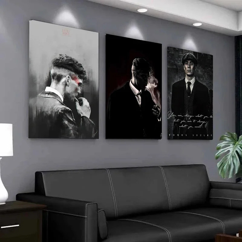 Tranh canvas cổ điển của Tommy Shelby, Người hút thuốc, Cillian Murphy, hình ảnh nghệ thuật kịch tín