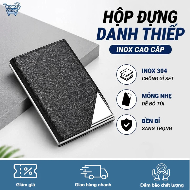 HomeyShop-Hộp đựng danh thiếp, hộp thẻ name card,Vật liệu thép không gỉ,nhỏ gọn,thời trang,công sở