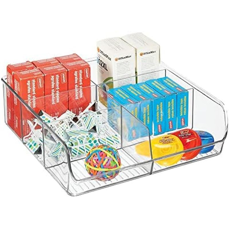 Bộ sắp xếp thùng rộng văn phòng tại nhà bằng nhựa MDesign với 6 ngăn cho tủ, tủ quần áo, ngăn kéo, b