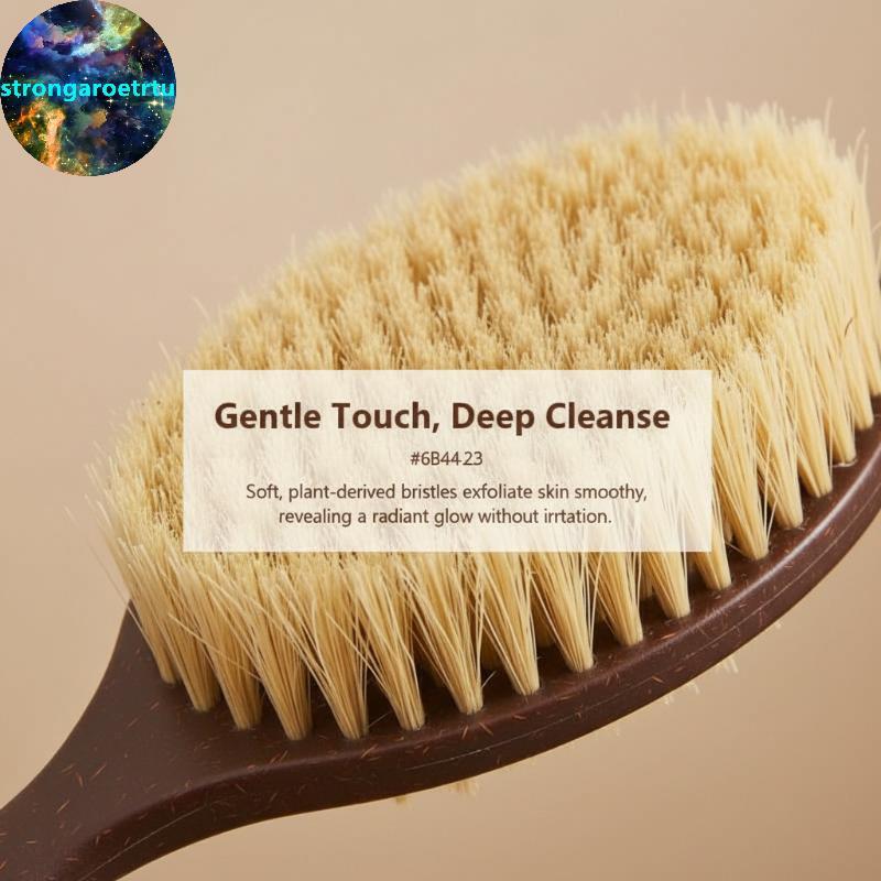 Strongaroetrtu Deep Clean Tay cầm dài Bàn chải cơ thể lông mềm để tắm Bafort TH