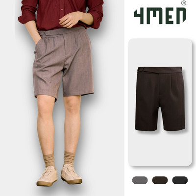 Quần Short Nam Sidetab Trơn Form Straight 4MEN QS083 trơn, mềm mại, co giãn nhẹ, dễ mặc dễ phối