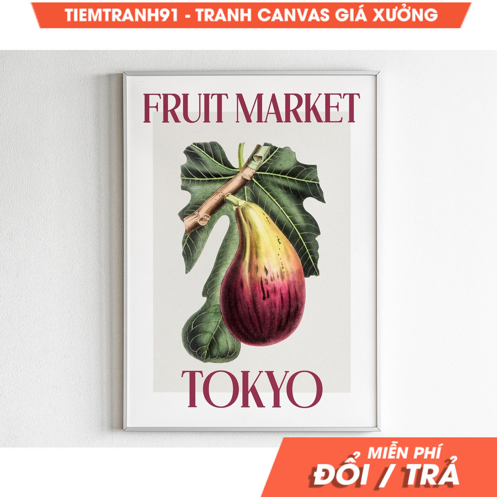 Tranh treo tường, Fruit Market, Tokyo Poster, Japan Travel, Flower Market Poster, Maximalist Wall Ar