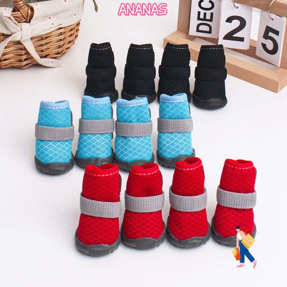 Giày bốt cho chó ANANAS, Giày chống bẩn chống mài mòn cho chó, Lưới chống trượt thoáng khí cho thú c