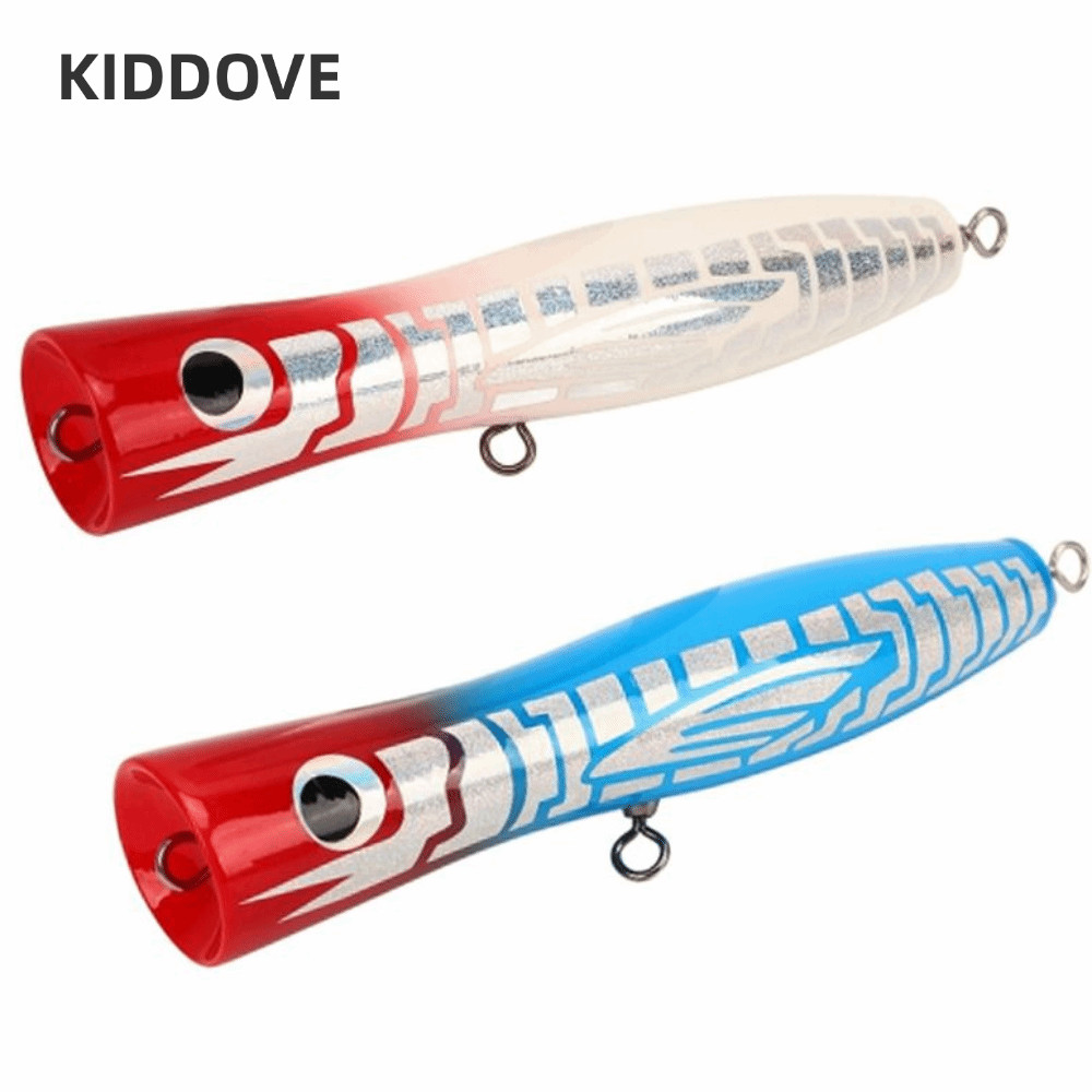 KIDDOVE Popper Mồi Câu Cá, Gỗ 18cm GT Popper, Màu Sắc Phản Quang Bền Đẹp Basswood Popper Câu Cá Nước
