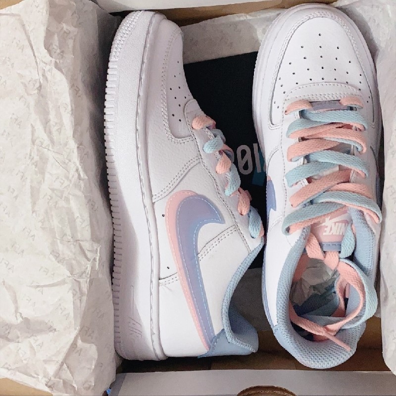 Thích hợp cho Nike Air Force 1 Low White Blue Pink Double Hook Mandarin Duck Shoelace AF1 Air Force 