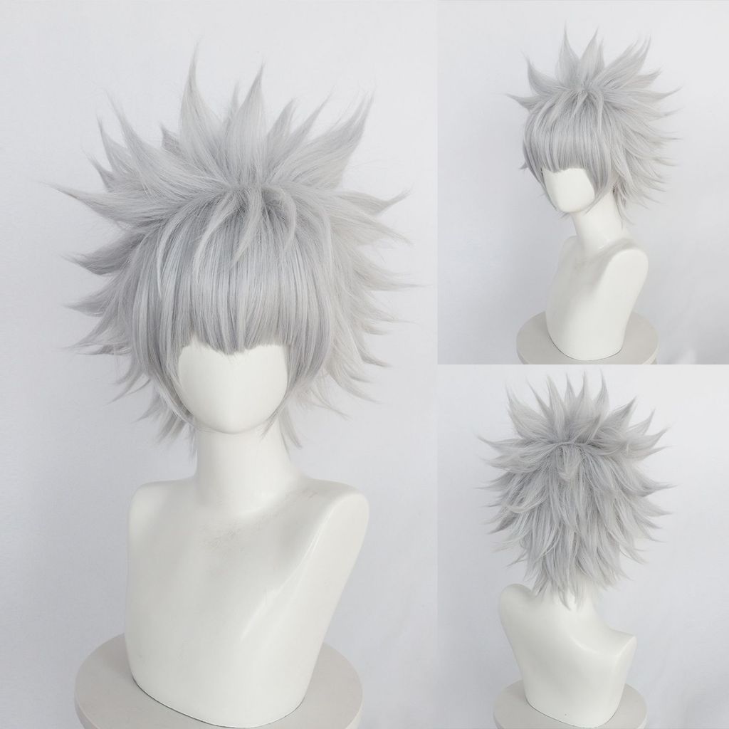 Jecarden Killua Zoldyck Cosplay Tóc Giả Hunter x Hunter Bạc Xám Chịu Nhiệt Tổng Hợp Tóc