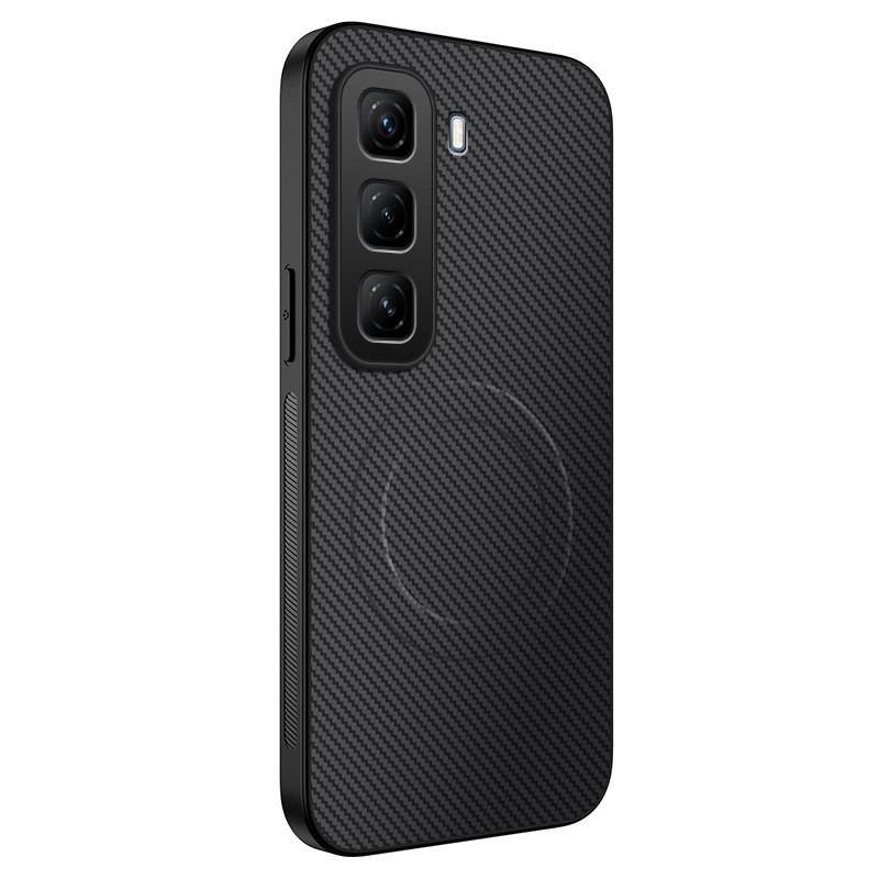 Dành Cho Infinix Hot 60 60i X6728 X6728B X6726 Vỏ Sợi Carbon Cứng Mờ Mặt Sau Bảo Vệ Camera Vỏ TPU Ch