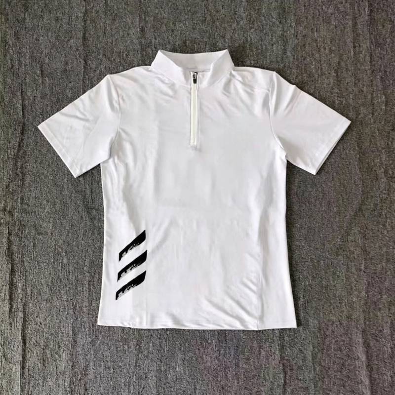 American Raglan Short Sleeve Summer Thin Zipper Breathable Quick-Drying Top Fitness Sports Training 
