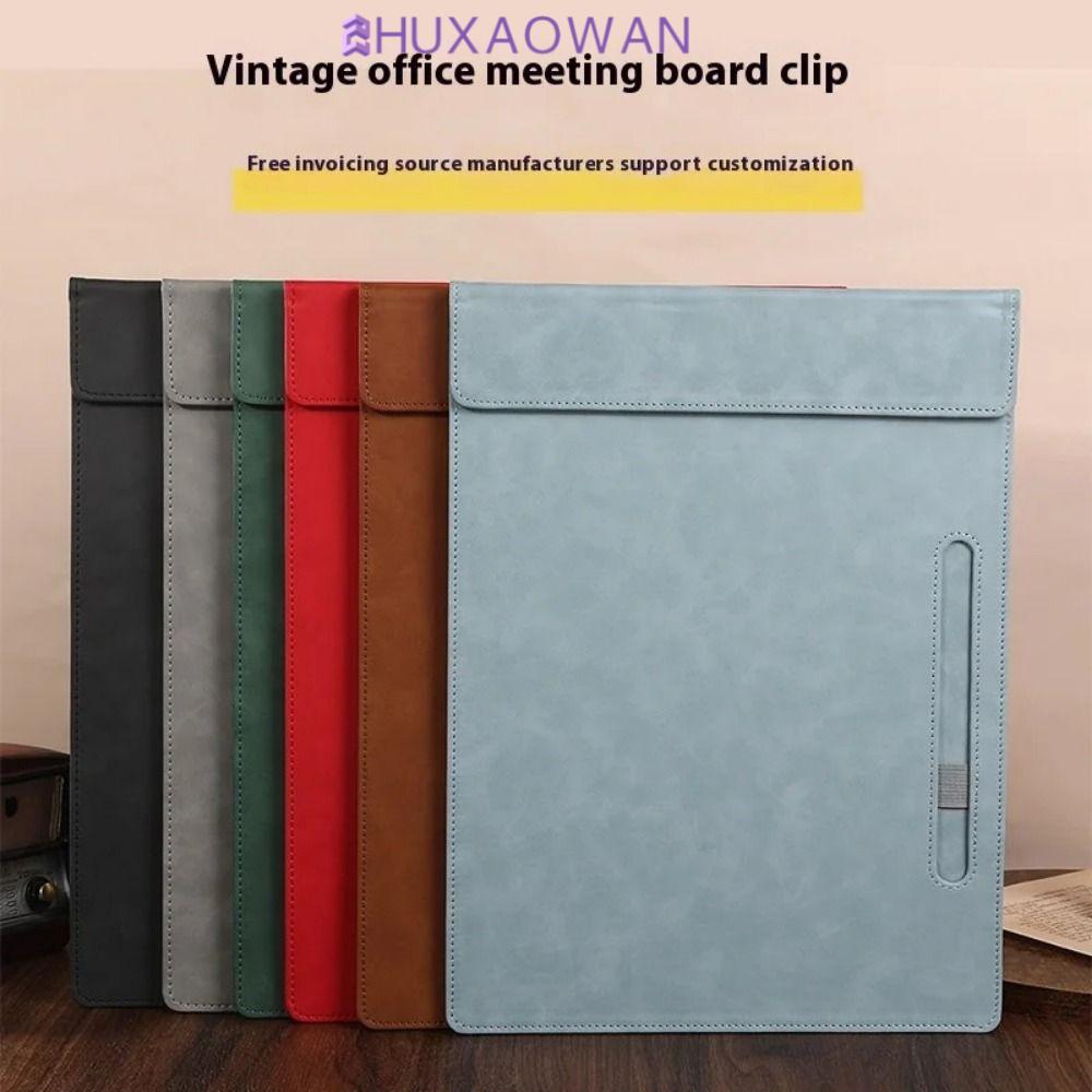Thư mục tập tin ZHUXAOWAN, Clipboard viết bằng da PU a4, Kẹp Menu thư mục có bút Chèn thư mục giấy b