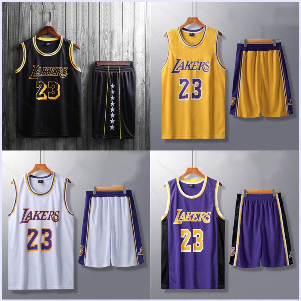 PS2 Lakers 23 James Bộ Đồ Bóng Rổ Đội Bóng Jersey Số NBA Bộ Áo Bóng Rổ Trẻ Em SP2