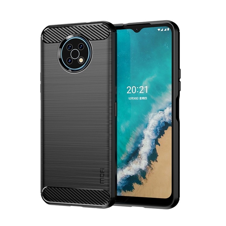 Chất Lượng Tốt Cho Nokia G50 MOFI Gentleness Chải Sợi Carbon Mềm TPU Ốp Lưng (Xanh Dương)