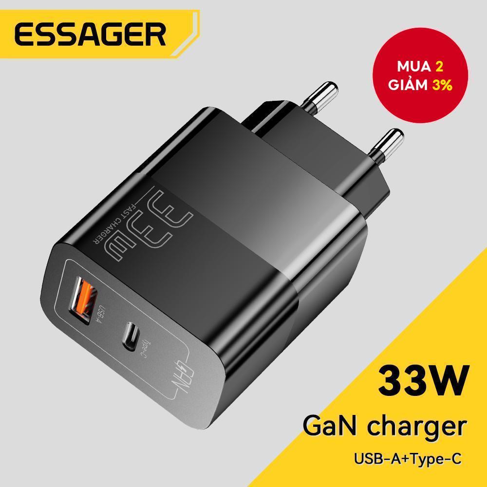 Essager bộ sạc USB C 33W GaN Type C PD sạc nhanh cho iP 14 13 12 Pro Max XS