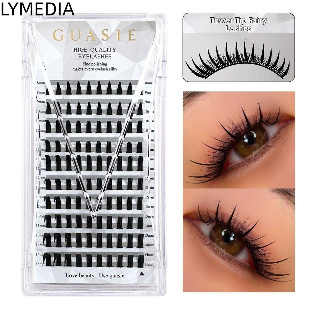 LYMEDIA Manga Cụm lông mi, Baddie Anime 8-15mm Cụm mi, Vẻ đẹp nữ C Curl Handmade Volume Spiky Eye Cl