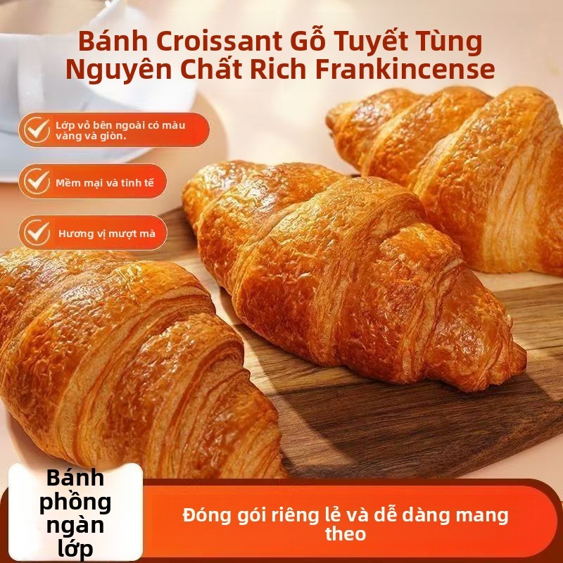 Ăn vặt bữa sáng Đóng gói riêng lẻ】Bánh sừng bò nhân sữa làm từ bột mì nguyên hạt, bánh sừng bò nhân 