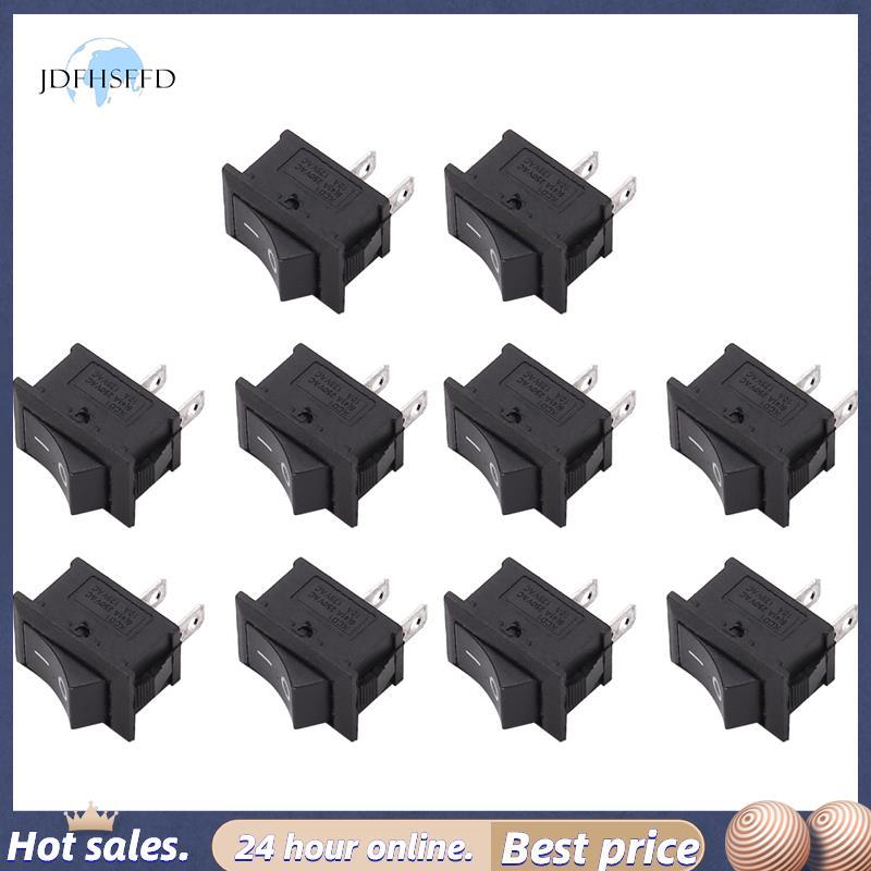 [jdfhsffd] 10 Chiếc SPST Mini Đen 2 Pin Rocker Switch AC 125V 10A 250V 6A