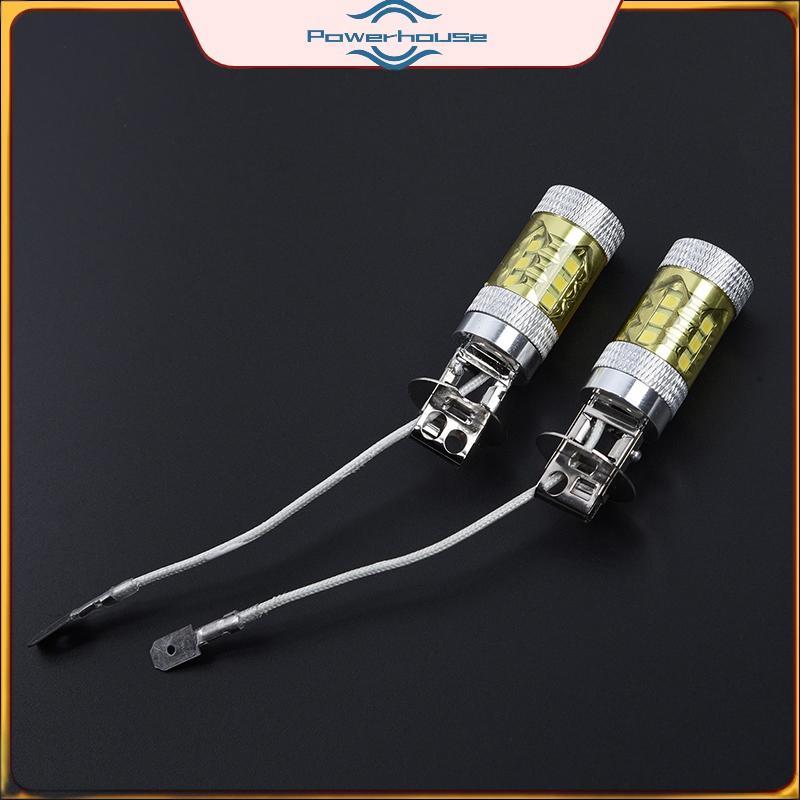 ĐIỆN 2 Đèn LED Sương Mù 12-24V H3 80W 16 Đèn LED Ô Tô SMD Màu Vàng Công Suất Cao.