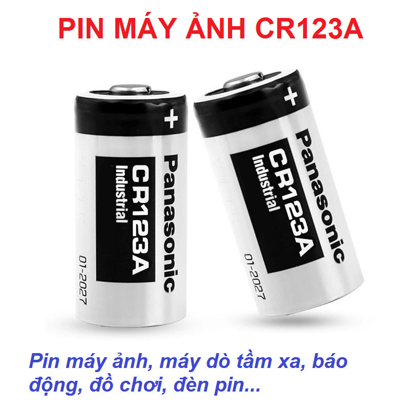 Pin CR123A Panasonic 3V Industrial CR17345 DL123A EL123A 123A Dùng cho Máy đo khoảng cách, máy ảnh, 