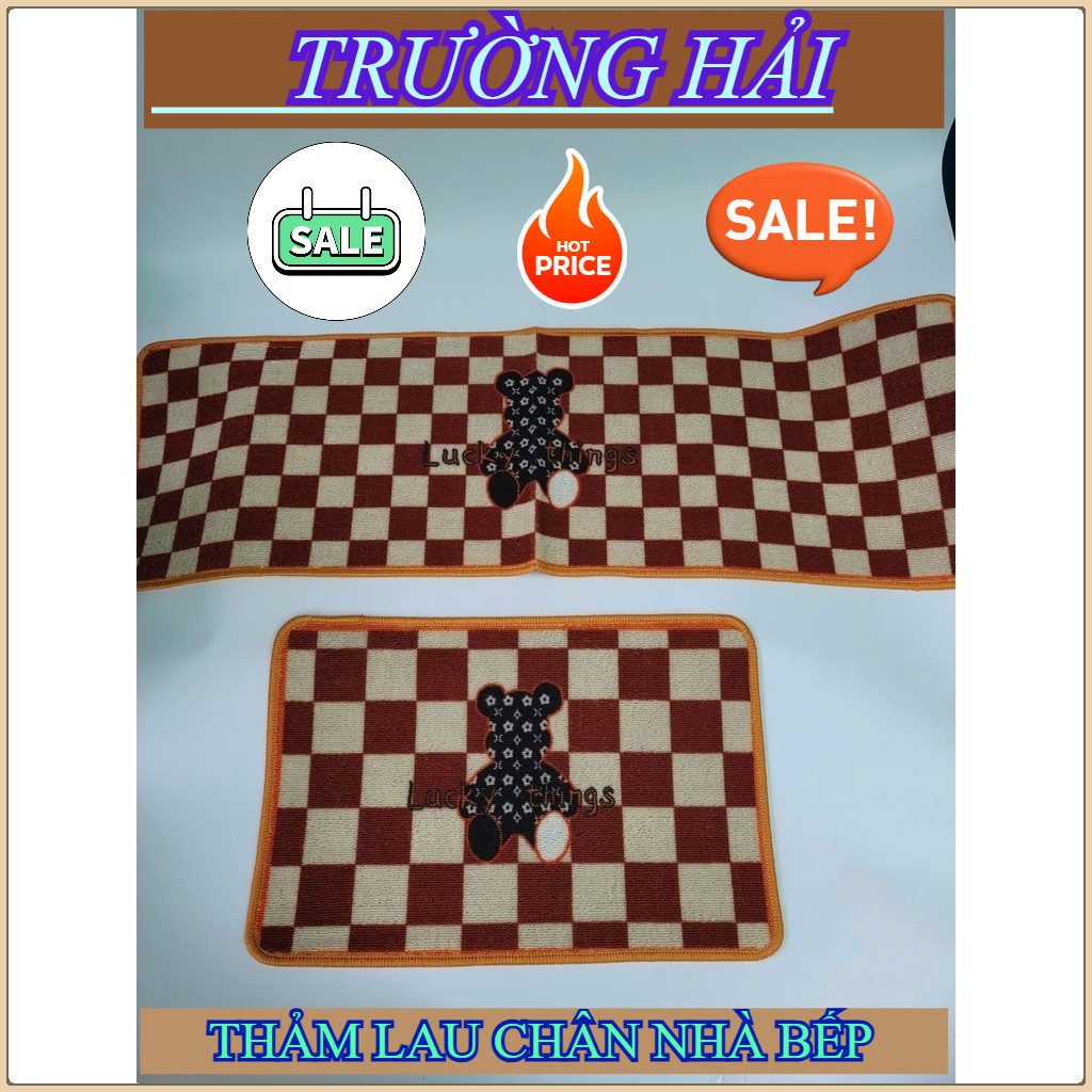 Thảm Lau Chân Nhà Bếp- Bộ 2 Thảm 40x60cm Và 40x120cm - Mẫu Ngẫu Nhiên