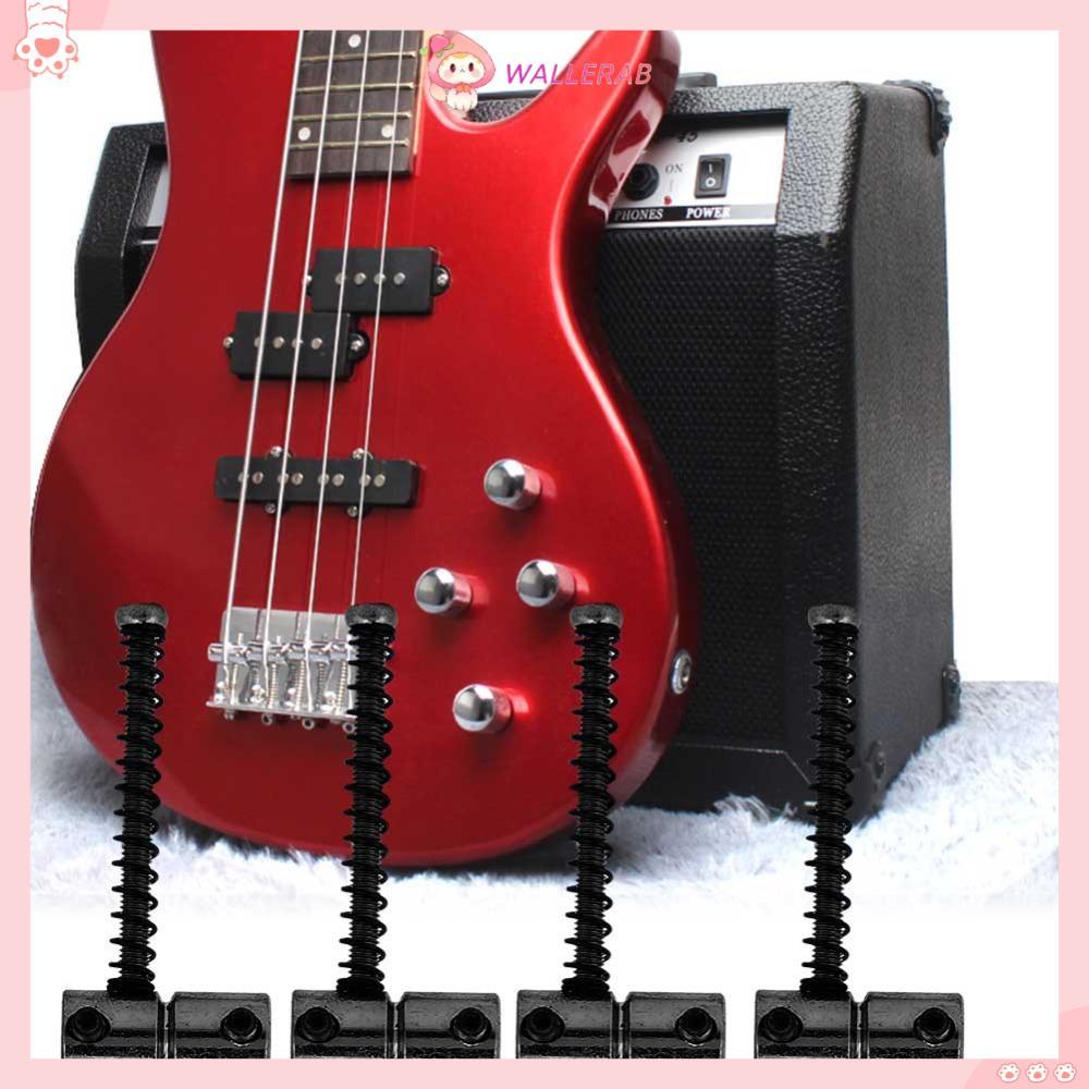 TƯỜNG ​4 CÁI ​Yên xe điện bù Bass, ​Yên dây​ Kim Loại Đàn Guitar Điện Bass Cầu Yên Xe​, ​Vít lò xo​ 
