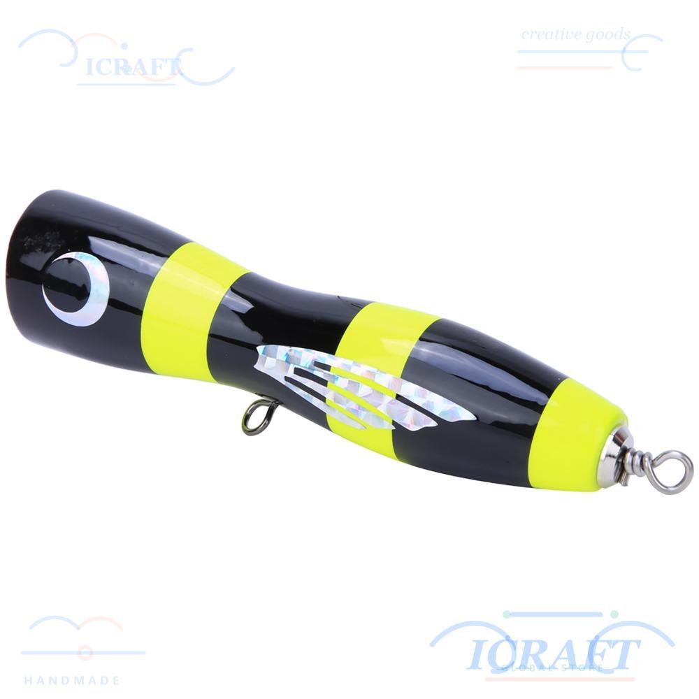 CRAFT Topwater Popper Mồi, Gỗ 16,5cm 65g Popper Mồi, Bền 3 Màu Cứng Nhân Tạo Popper Mồi Câu Cá Nước 