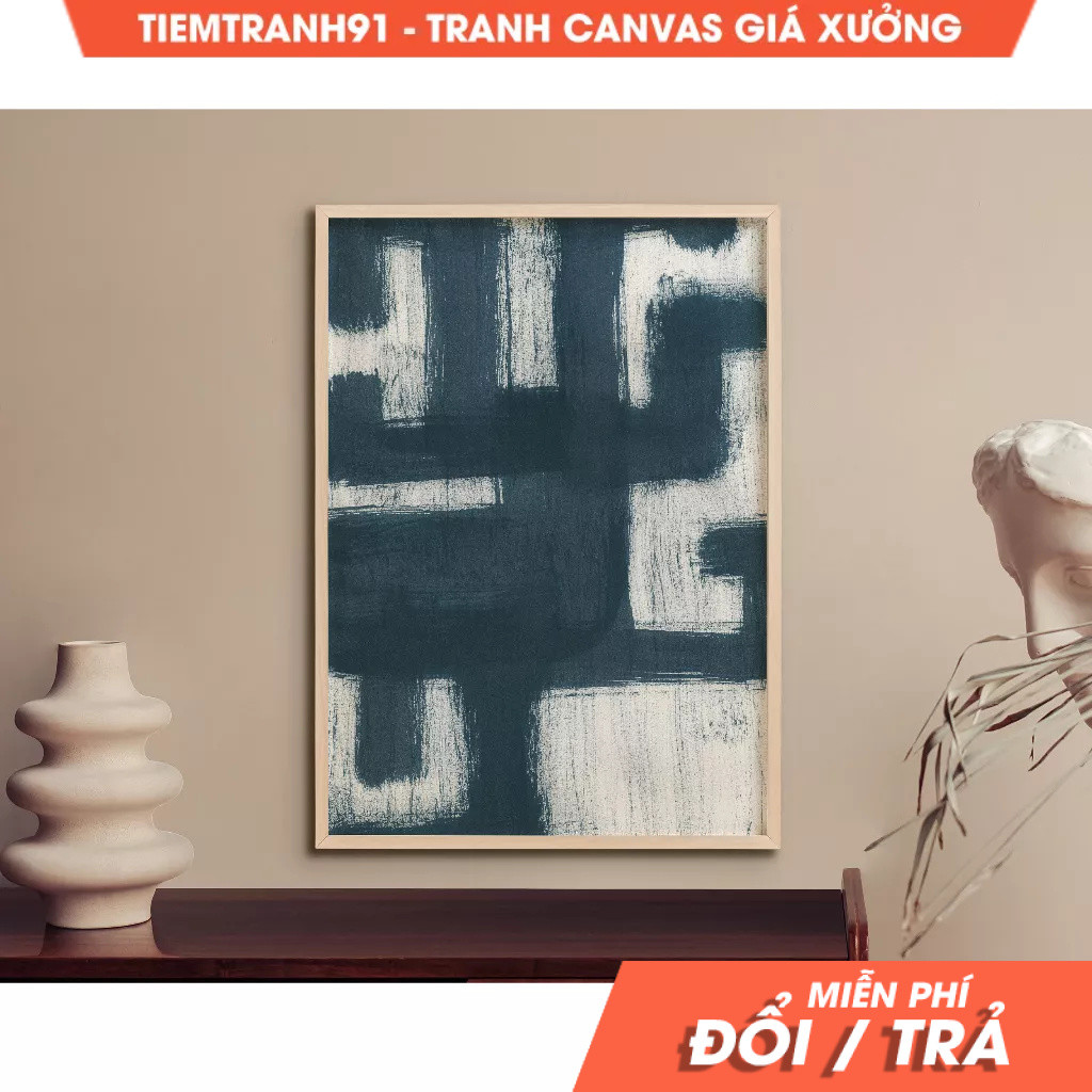 Tranh treo tường, Blue Wall Art, Boho Artful Wallart Print, Minimalist Artful, Aesthetics Wallart, t