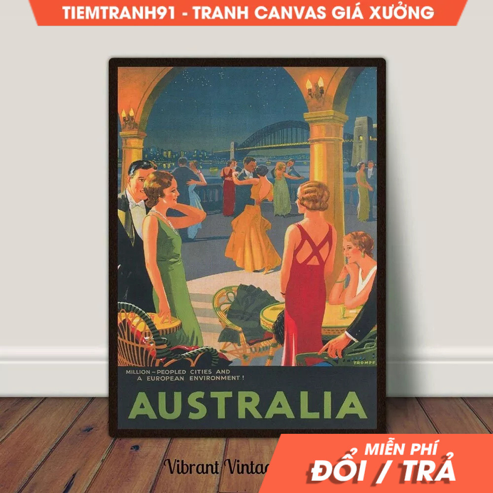 Tranh treo tường, Australia Wall Art, Vintage Wall Art, Dance Wall Decor, Colorful Wall Art, tặng kè