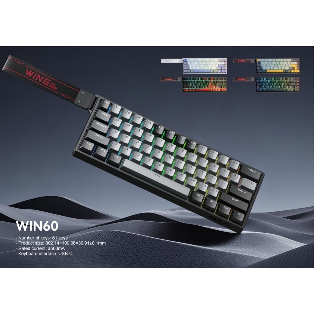 Bàn phím cơ AULA WIN60HE / WIN68HE - Magnetic Switch, Rapid Trigger siêu nhạy, Polling Rate 8KHz