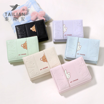 Hoạt Hình In Hình Động Vật Có Thể Gập Lại Ví Nữ Nhiều Khe Cắm Thẻ Tín Dụng Đa Năng Dung Tích Lớn Ví Đựng Tiền Mặt