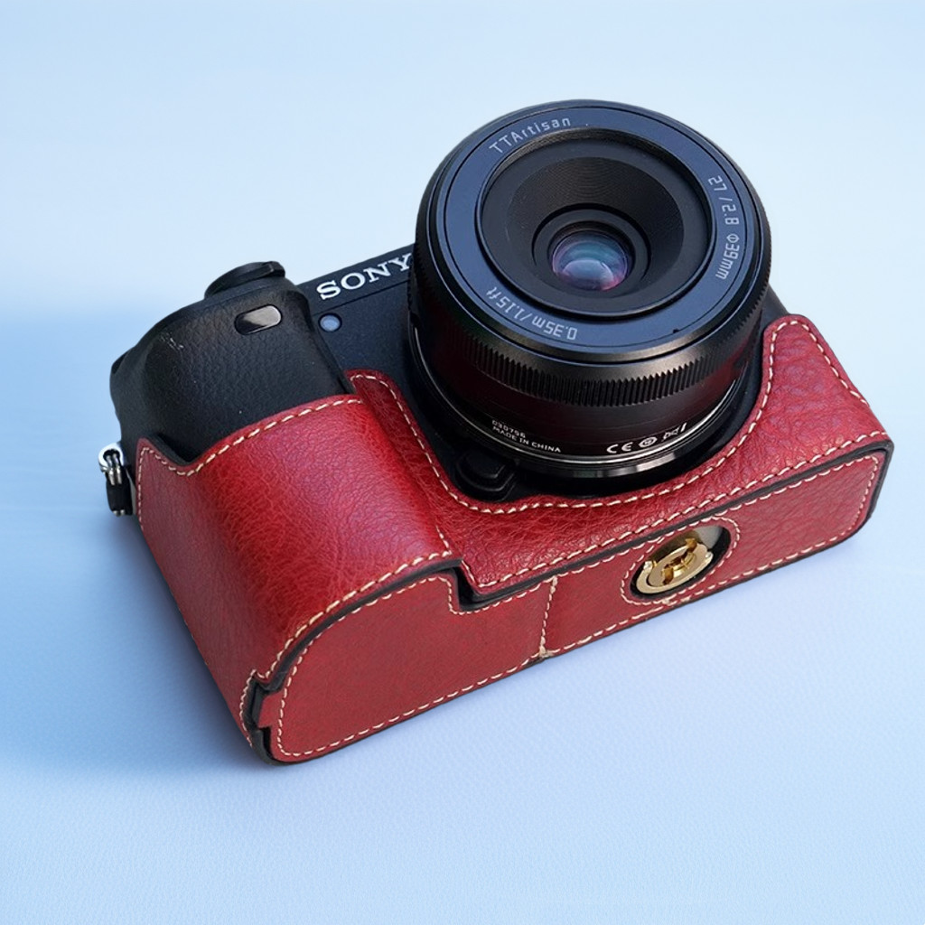 Ốp Bảo Vệ Camera Sony A6400 A6300 Túi Camera A6100 Nửa Túi Đế A6000 Bao Da Phụ Kiện Nữ