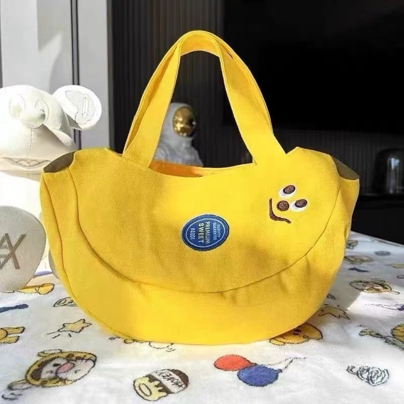 Túi vải chuối dễ thương, Túi Tote Mini thêu, Túi ăn trưa nhẹ cho A104 hàng ngày