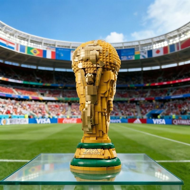 Tương thích với Lego International Football World Cup Hercules Cup Khối xây dựng Cúp bóng đá Người h