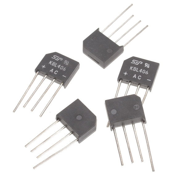 Bộ 5 KBL406 KBL-406 Cầu Chỉnh Lưu Điện Áp Ngược Đỉnh 800V 4A @ Ta = 50
