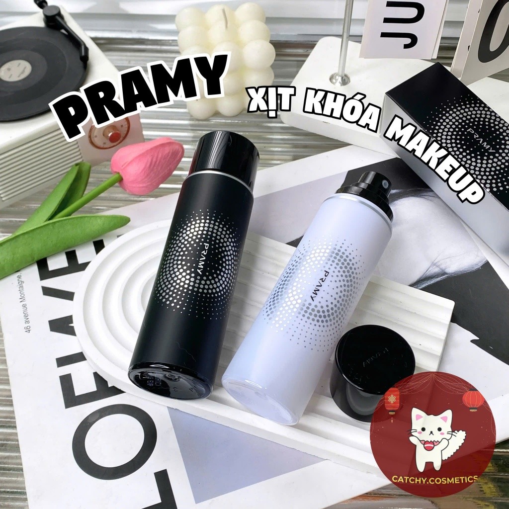 sufur [PRAMY] Xịt Khóa Nền Makeup Pramy Vỏ Đen Trắng, Moisturizing Setting Spray, 100ml