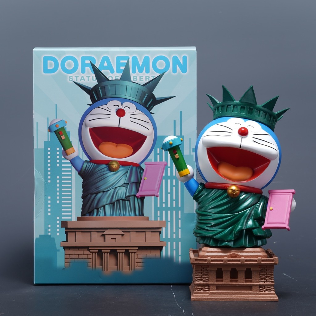 PTOR Statue of Liberty Dora A Dreamy Doraemon Desktop Case Ornament Toy Anime Figure Model