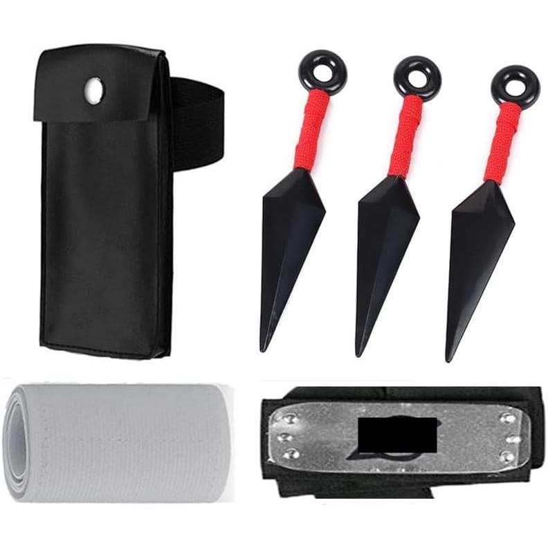 Băng đô Logo Leaf Village và 3 túi Kunai và Kunai kèm bộ băng (6 gói)