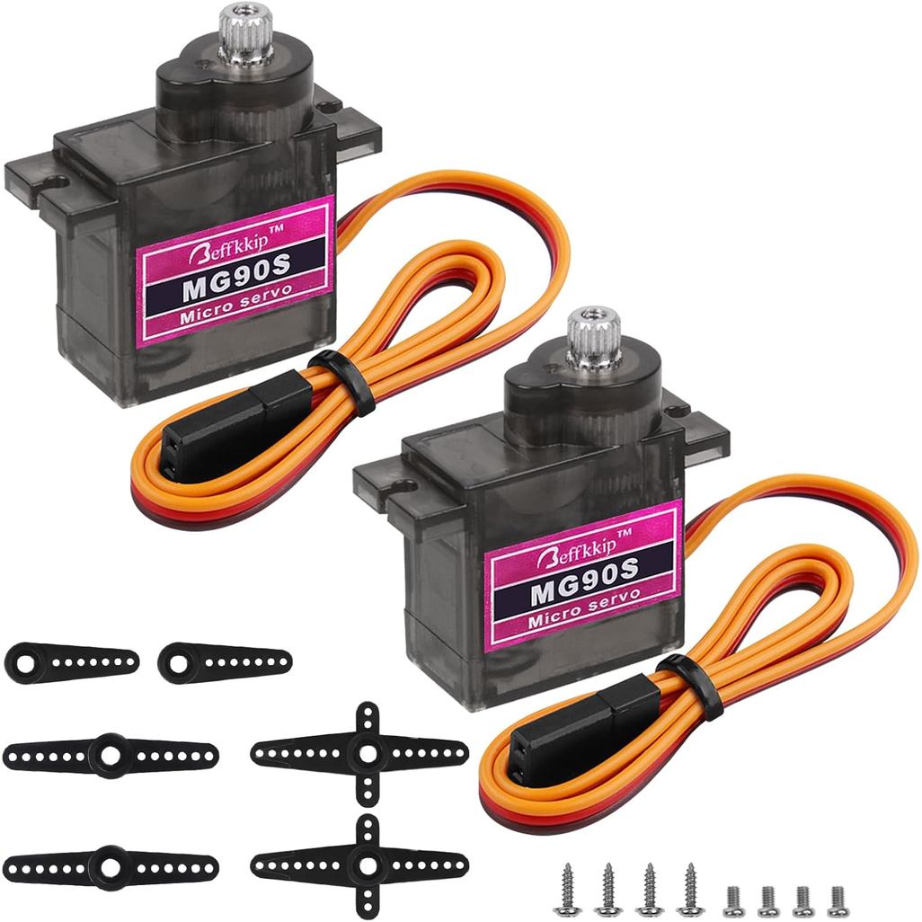 2 Chiếc MG90S 9g Micro Servo Động Cơ Kim Loại Bánh Răng Cho RC Robot Ô Tô Máy Bay Trực Thăng Mini Se