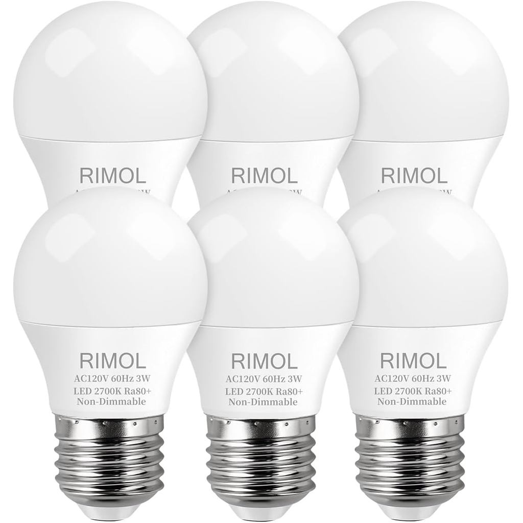 Bóng đèn RIMOL 25 Watt Tương đương, Bóng đèn A15 E26 Bóng đèn LED 3W 2700K Trắng mềm, Bóng đèn tiết 