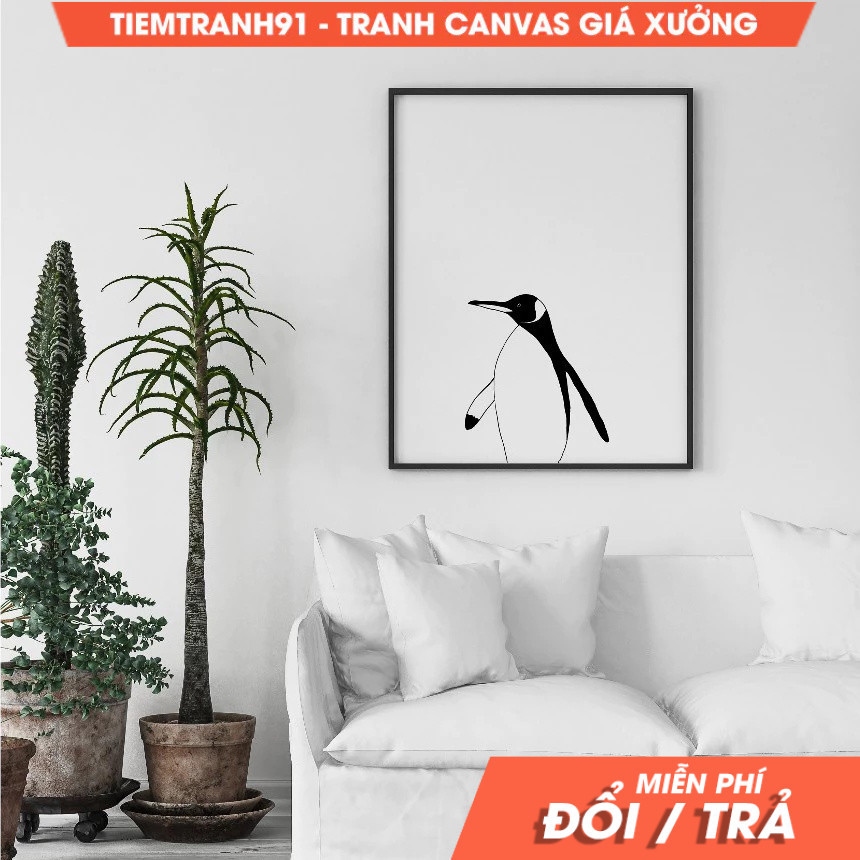 Tranh treo tường, Penguin, nursery decor, wall art, kids decor, zoo animal art, black white penguin,