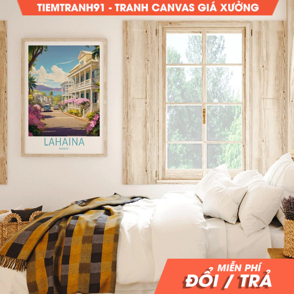 Tranh treo tường, Lahaina Hawaii Travel, Hawaii Travel Poster, Lahaina Hawaii Wall Art, Hawaii Trave
