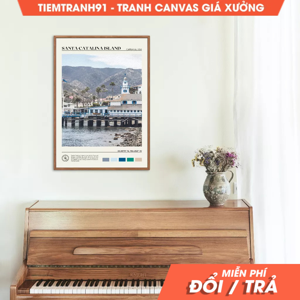 Tranh treo tường, Oil Paint, Santa Catalina Wall Art, Santa Catalina Poster, Santa Catalina Photo, S