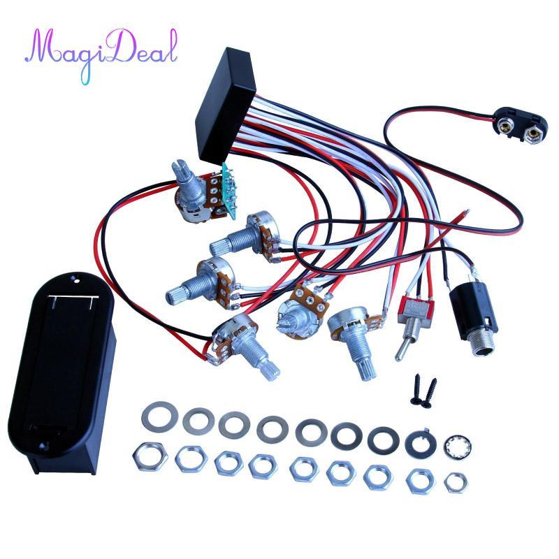 Đàn Guitar Điện Bass Preamp Mạch Kim Loại Lắp Ráp 3 Ban Nhạc EQ Equalizer Thay Thế Cho Phụ Kiện Bass