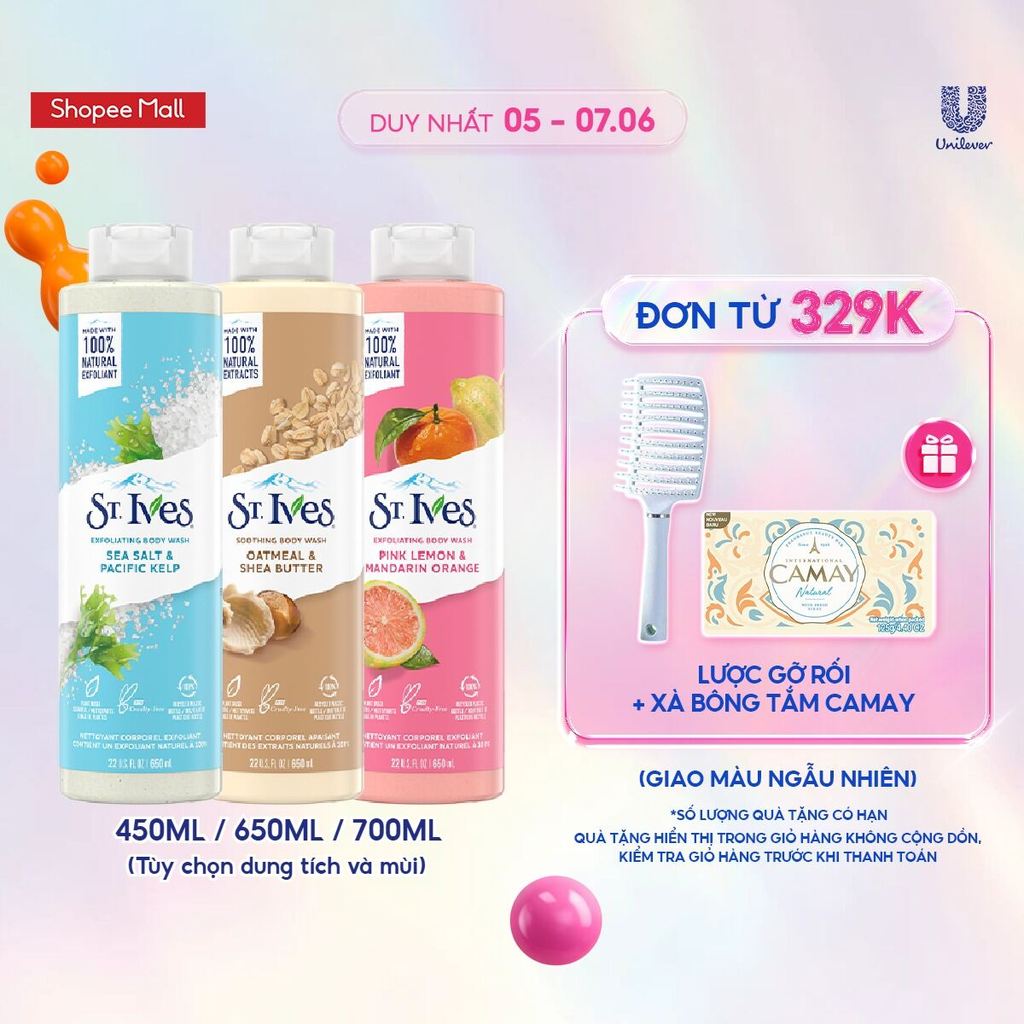 Sữa tắm dưỡng da ST.IVES (tùy chọn size và mùi)