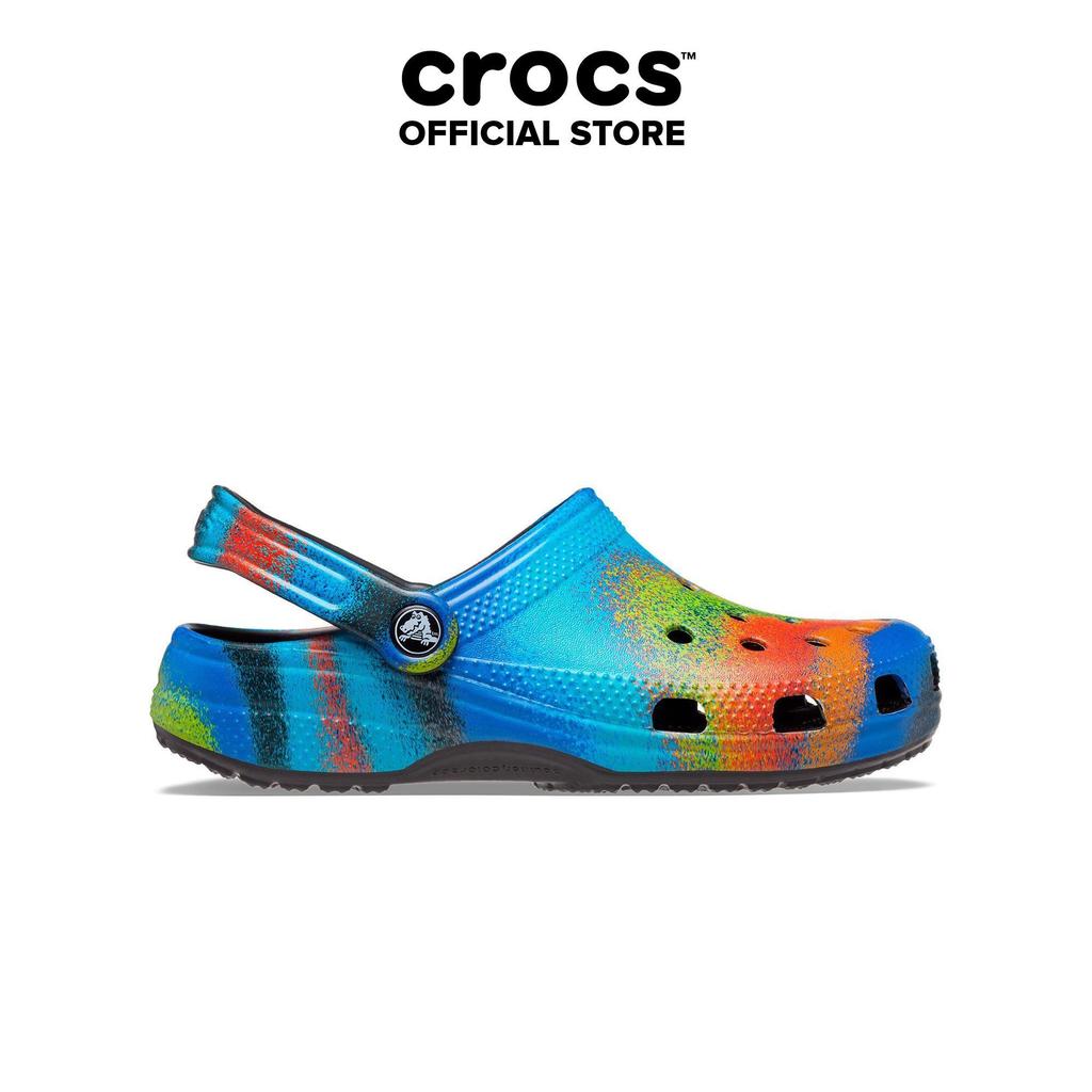 Giày Clog Unisex Crocs Spray Dye Classic - Black/Multi - 208054-0C4