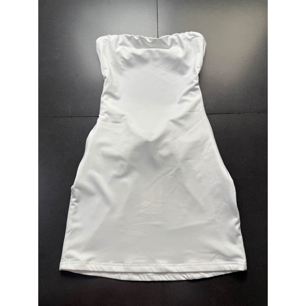 Đặt hàng ngoại thương c0tt0n candy1 Dây trắng Ống Top Váy mini eo hẹp