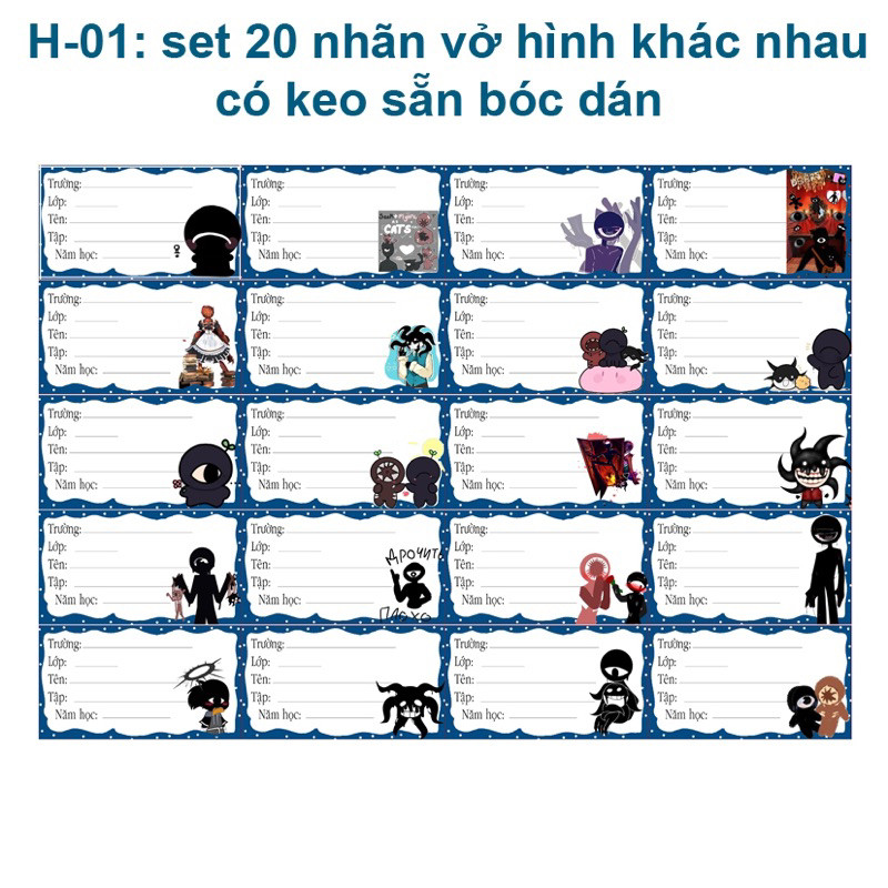 40 Nhãn vở Roblox Doors Ambush figure seek hide Rush Eyes Halt Jack Glitch / nhãn dán Roblox Doors A