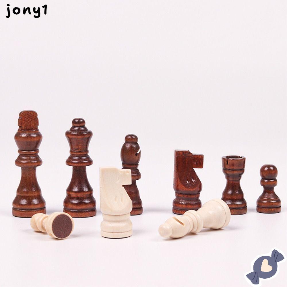 THUY Wood Chessmen, Wood Chess Pieces Only No Board Wood Chess, 32 Pies King High Chess