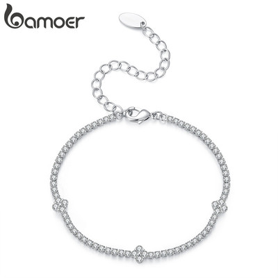 Vòng Tay Bamoer May Mắn Bốn Lá Thiết Kế Cỏ Ba Lá Quà Tặng Trang Sức Cho Nữ